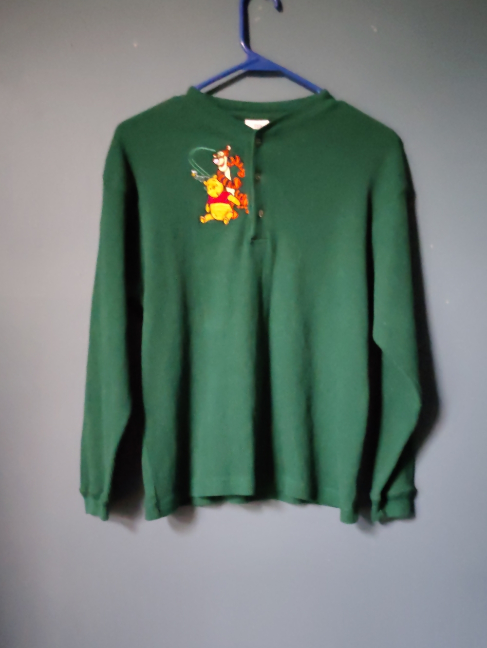 NWOT Vintage 90's Women's Thermal Waffle Knit Top W/ Winnie The Pooh & Tigger, L